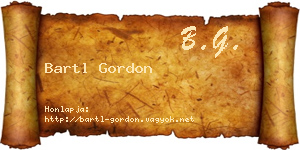 Bartl Gordon névjegykártya